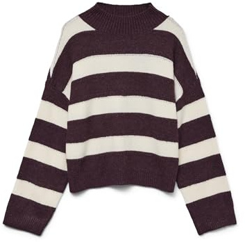 VERO MODA Vminez LS Highneck Short Pullover Boo Vminez LS Highneck - Jersey Corto Boo Mujer (Pack de 1)