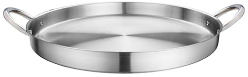 Mexican Style Stainless steel flat surface Round Redondo Comal Roaster 16 inches Large Handles
