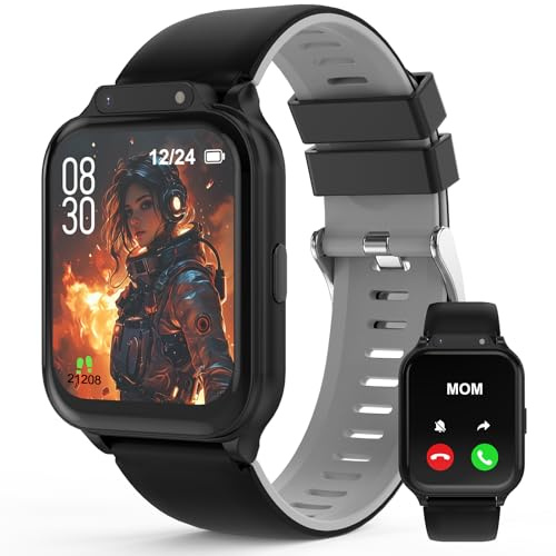Smart Watch for Kids 1.85 with Fitness Tracker, Sleep Monitor, 22/100+ Sport Modes, DIY Dial, IP68 Waterproof, Step Counter, Heart Rate, Camera, with/Without APP, Gift for 3-12 Years Old Boys Girls