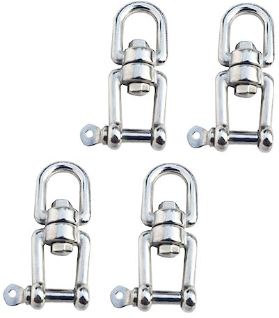Gatuida 4pezzi Ganci Girevoli in Acciaio Inossidabile Moschettone Girevole Doppia Estremità Anello Girevole Per Amache Uso Marittimo e Appendere Oggetti
