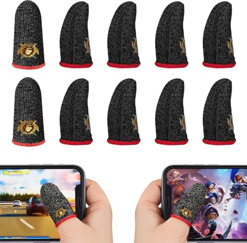 KUMSODE 10 Pcs Game Finger Sleeves - para el Juego móvil - PUBG Finger Sleeve - Finger Sleeve Gaming - PUBG Mobile Gaming Finger Sleeve - Dedales Para Jugar Al Movil