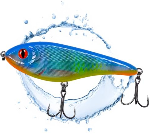PERCH`N PIKE Jerkbait pour brochet I 15 cm, 80 g, lentement coulant pour gros brochets, Wobbler Jerkbait pour la pêche au brochet, leurre artificiel, appâts pour poissons prédateurs, Jerkbaits UV