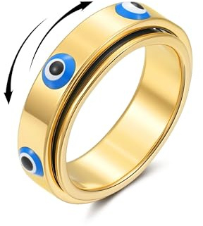 Joo&Rind Anello Fidget Donna Argento Anelli Antistress Oro Anti Ansia Acciaio Inossidabile Rotante Anello Anti Stress Gioielli Regalo per Donne