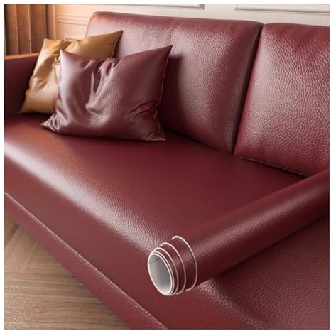 Pelle Adesiva Toppa Autoadesiva In Pelle Color Bordeaux Per Sedili, Kit Di Riparazione In Pelle Per Tappezzeria Di Divani E Mobili Per Auto, Resistente All'usura(11.8x39.4in)