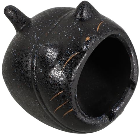 NUOBESTY Ceramic Cat-shaped Ashtray Large Capacity Artistic Ash Tray Easy to Clean Decorative Whimsical Design for Office Tabletop Smokers