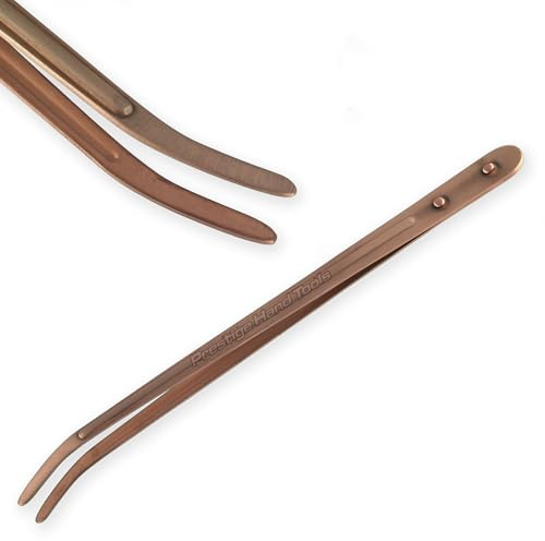 Pinzas largas de cobre para encurtidos, joyería, herramientas de manualidades, 22,5 cm PTL