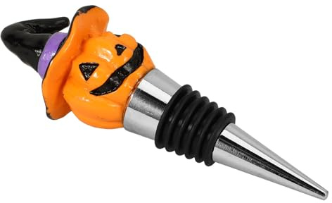 OUNONA Halloween Dekorativ Vinflaskpropp i Harts Återanvändbar Tätningsplugg för Dryckesflaskor med Pumpa och Häxhatt Praktisk och Hållbar Flaskpropp för Fest och Vinflaska