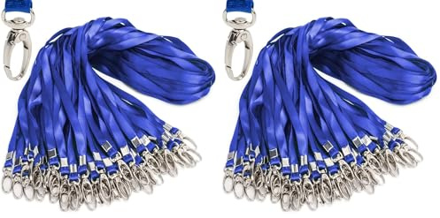 Lanyards Bulk Lanyards for Id Badges 50 Pack Each 17.7-Inch Lanyard Clip Woven Badge Lanyard with Clip Swivel Hooks