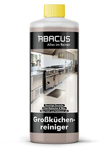 ABACUS® Großküchenreiniger, Gastro-Küchenreiniger, Profi-Küchenreiniger, Kraftreiniger Küche, Intensivreiniger Küche, Gastronomie-Küchenreiniger, Desinfektionsreiniger – Großküchenreiniger 1000 ml