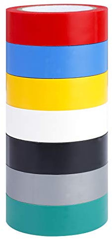 MaoXinTek Cinta Eléctrica multicolor PVC Cintas Eléctrico Aislantes Impermeable Autoadhesiva para Reparar tuberías de Emergencia Fugas de Manguera de Agua Cables Eléctricos 7 Rollos
