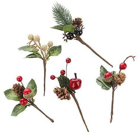 Wyi Lot de 20 Pommes de pin artificielles pour Emballage Cadeau, décorations de fête de Mariage ou Cartes de vœux