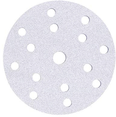 Mirka Basecut White Hook and Loop Hook It 150mm 6 Inch Sanding Discs - Box 100 Abrasive P80 Grit Automotive Refinishing Sandpaper Sanding Discs 15 Hole Vacuum Dust Extraction System