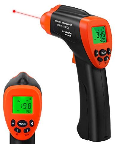 Infraröd Laser Termometer, INFURIDER YF-980G Kontaktfri Infraröd Termometer Digital IR Laser Gun,-58℉-1292℉ IR Pyrometer with 16:1 Max/Min Alarm för HVAC Pizza Ugn Matlagning 【Inte för människor】