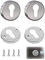 OHYER Tapa de Ojo de Cerradura (2 Cubiertas Superiores + 2 Cubiertas Inferiores) Bocallave Cubiertas de Ojo de Cerradura Cubiertas de Acero Inoxidable para Cerradura de Puerta con 4 Tornillos (Plata)