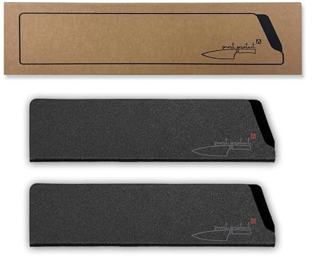 REDSALT® smart protect^ 2er Set universal ABS-Messerschutz mit Fleece für hochwertige Messer bis 18cm | 100% BPA-freier Klingen-Schutz für Küchenmesser Kochmesser aller Art | Schutzhülle Messerhülle