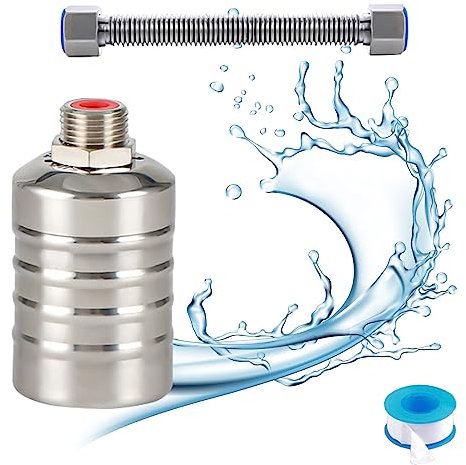1/2 Vanne à flotteur entièrement automatique en acier inoxydable 304, contrôleur de niveau d'eau automatique pour réservoir d'eau, mini vanne à bille flottante en acier inoxydable