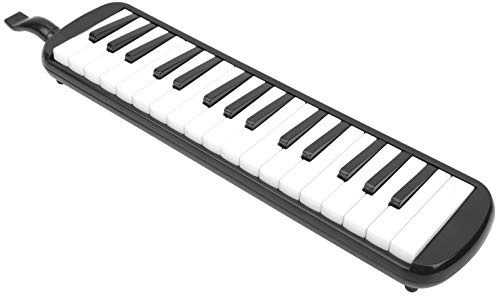 Melodica 32 Key Wind Musical Instrument, Exquisite Craftsmanship, Suitable for Beginner Practice Bag, Durable Bag for Music Education, Melody Control with Cornet Mouthpiece (Black)