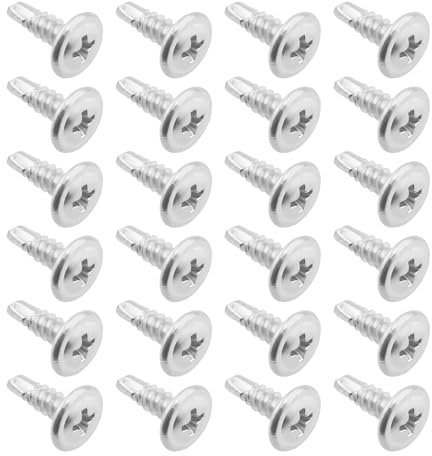EMSea 200 Tornillos Autoperforantes N.º 8 X 1/2 Pulgada 4,2 X 13 Mm Tornillos de Cabeza Alomada Tornillos de Cabeza Plana Tornillos de Acero Galvanizado para Chapa Cartón Madera