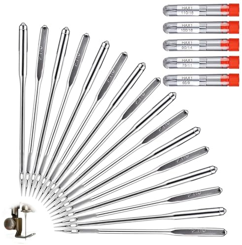 50 Pcs Universal Sewing Machine Needles - Heavy Duty Ballpoint for Brother, Janome, Singer | Sizes 65/9, 75/11, 90/14, 100/16, 110/18 | Perfect for Denim, Leather, Jeans, Jersey