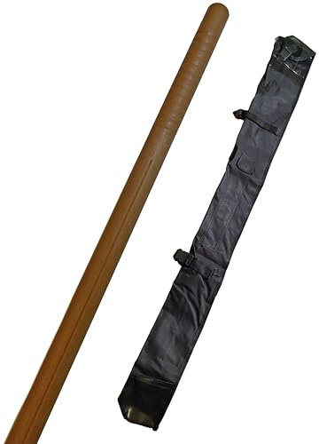 TEKKA BUDO Set Jo Stab braun mit Waffentasche - 127 cm Kunststoff Stock - Aikido, Kobudo, Kampfsport