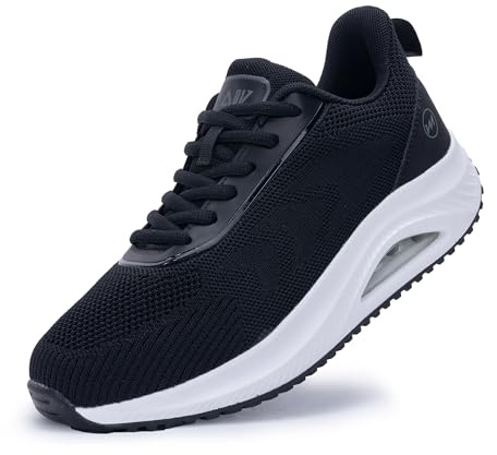 RomenSi Chaussures de marche orthopédiques pour femme - Soutien de la voûte plantaire - Pour fasciite plantaire, travail, salle de sport - 37-42, Noir , 38.5 EU