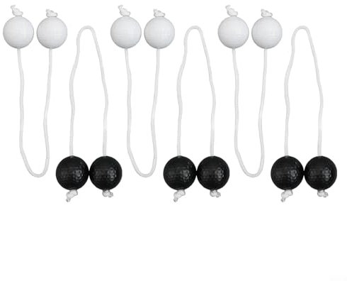 Emozionante palla da lancio con borsa per il trasporto, include 6 bole per giochi divertenti sul prato (nero + bianco)