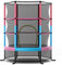 COSTWAY Ø165cm Gartentrampolin mit Sicherheitsnetz, Trampolin bis 135KG belastbar, Indoor-/Outdoortrampolin für Kinder ab 3 Jahre (Macaron)