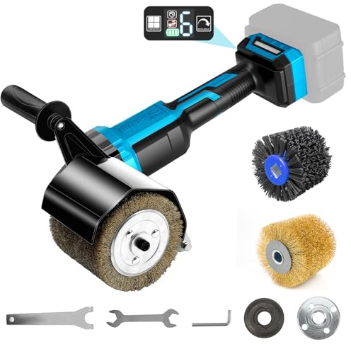 Batteridriven borstslipmaskin kompatibel med Makita 18 V, 8 000 RPM, borstlös 800 W, förbättrad satineringsmaskin för utomhusrenoveringar, 2 fläktborstar och tillbehör (utan batteri)