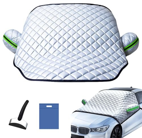 Générique Couverture Pare Brise Voiture pour Audi Q5/Q5 Sportback 2008-2025, Housse Brise Hiver Anti Givre Neige Glace UV Pluie Pare-Brise Avant Voitur, Argent
