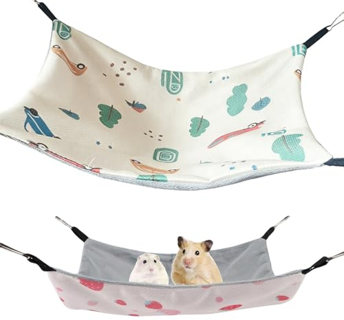 GIUSOBG 2 PCS Animaux de Compagnie Hamac Vert et Rose Rat Accessoires Cage