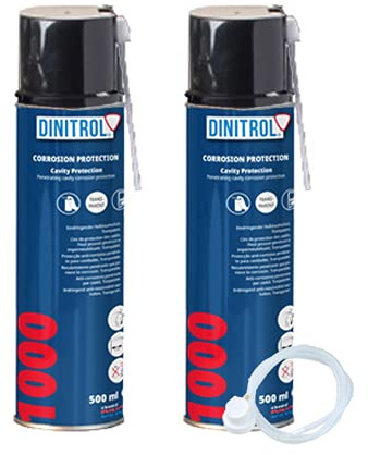 Dinitrol 1000 Klares Hohlraumwachs, 2 x 500 ml + Verlängerungsdüse