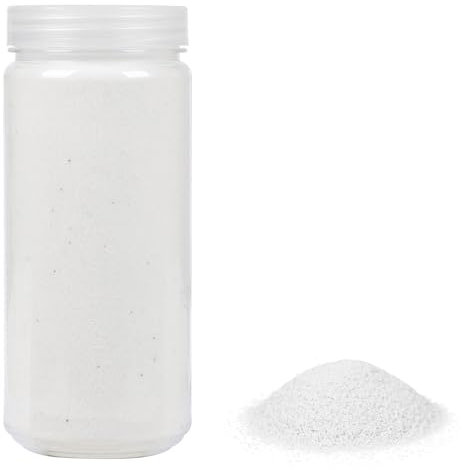 HEKU Hochwertiger weißer Dekosand (ca. 750g) I Feine Körnung (0,1-0,5mm) I Wiederverschließbare Dose I Vielseitig für Deko und Bastelarbeiten, Weiß