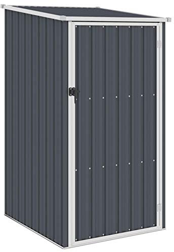 Festnight Casetta da Giardino Porta Utensili Box Capanno Attrezzi in Acciaio Impermeabile Casetta da Esterno Portattrezzi in Lamiera di Metallo 87x98x159 cm Antracite