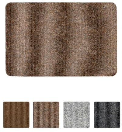 ANRO Teppich Fußmatte Schmutzfangmatte Fußabtreter Fußabstreifer Türvorleger Stribet Größe 40x60cm Carpet Dunkelbraun