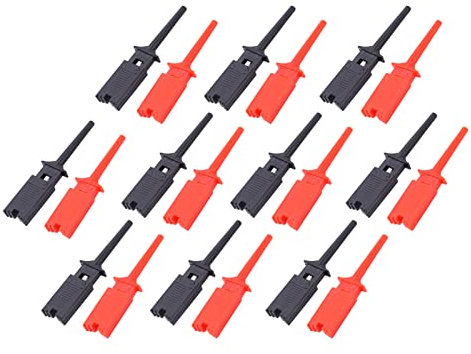 20 Pz Mini Sonda di Prova Elettrica Piatta SMD IC Gancio di Prova Clip Nero e Rosso per Test di Circuito Accurati