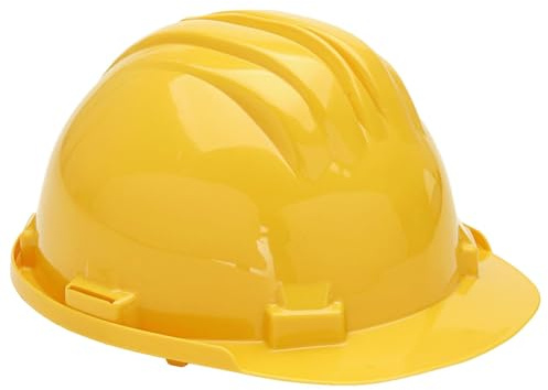 Vented Safety Helmet Lightweight 8 Point Harness Construction Work Hard Hat with Slip Ratchet (Yellow)