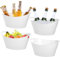 TOPZEA 4 Pack Ice Bucket, 4.5 Liter Plastic Oval Storage Wine Bucket Beverage Tub Party Tub for Ice, Beer, Wine, Drink Cooler Bucket for Bar, Champagne Beverage Chiller Bin for Indoor Outdoor Use