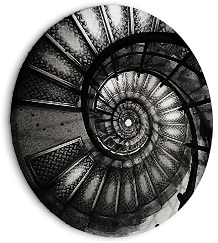 murando - runde Bilder 3D Effekt 60x60 cm Leinwandbild 1 tlg Kunstdruck modern Wandbilder XXL Wanddekoration Design Wand Bild Architektur Treppe Abstrakt d-A-10003-bc-a