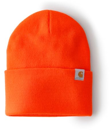 Carhartt Men's Knit Cuffed Beanie, Brite Orange, One Size (104597)