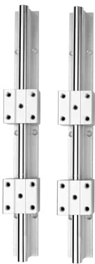 euroharry 2 x SBR12 400mm Linearführung Gleitschiene Welle mit 4 x SBR12UU Lagerblock 3D Drucker CNC Teile Kohlenstoffreicher Stahl Chrom