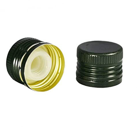 MONDO VIRO Tappi prefilettati Verde con salvagoccia per Bottiglie Olio in Vetro Ø 31,5 (25)