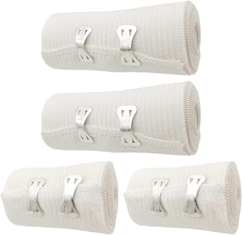 KHIRY Bandage élastique 4 pièces, Bandage élastique Compression, Bandage élastique, Accessoires de Sport pour Maintien de la Cheville, des Bras, des Jambes ou de la Poitrine