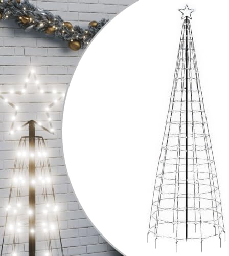 vidaXL LED julgran med spikar 570 LED kallvit 300 cm, juldekoration, julbelysning, LED-ljus, utomhus julbelysning, julkotteträd, LED julgransljus, utomhus julgransljus