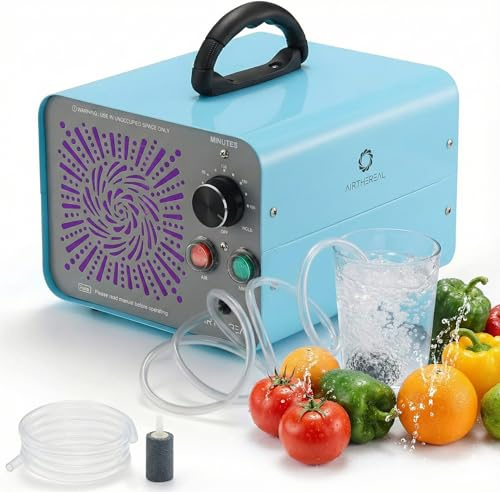 Airthereal MA25L Ozongenerator - 2-in-1 Ozon-Gerät für Wasser und Luft Reinigung, Ozongerät mit hohem Ausstoß zur Geruchsbeseitigung - deckt bis zu 370 ㎡ ab, Ozonator für Auto Wohnung Obst Gemüse