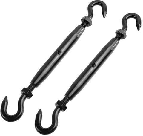 Antrader Spannschloss Haken und Haken, 2 Stück M10 Doppelhaken Spannschloss Heavy Duty Spannschlösser Kabel Spannschloss Edelstahl Spannschloss Schwarz Spannschloss für Drahtseilspannung