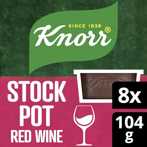 Knorr Red Wine Stock Pots Stock Free from Artificial Colours and Gluten to add a Rich red Wine Flavour to Your Dishes 32x26 g