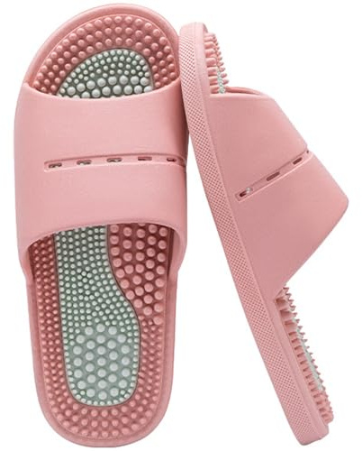 Acupressure tofflor, halkfria lätta massagetofflor för kvinnor, andningsbara akupressursandaler för att minska fötter neuropati smärtlindring och spänning., 40 41, 40-41