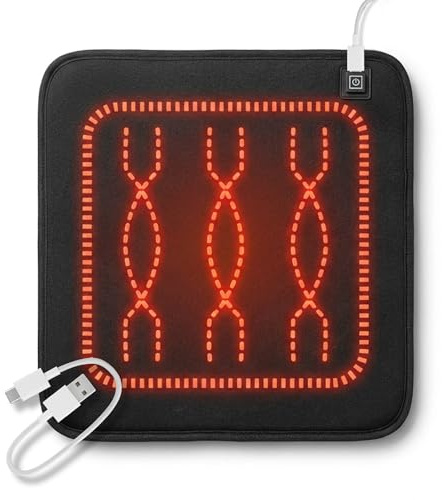 iN Universal Heated Seat Cushion | Portable Heating Pad Adjustable Temperature | Fast-Warming, Breathable Seat Heater for Home, Office, Travel & Outdoor | Universal USB Power Compatible 44X44cm