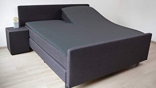 Snoozing - Flanell - Split-Topper - Spannbettlaken - 200x200 cm - Grau