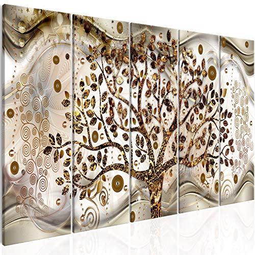 murando Quadro in Vetro Acrilico da Esterno Albero della vita Klimt 5 Pezzi - Quadri Moderni per Bagno e Cucina - Pannelli Decorativi Elastico per Esterni e Soggiorno - Decorazione da parete Astratto
